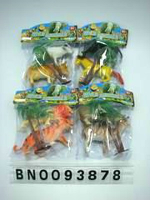 2PCS ANIMAL W/TREE 4ASST .PVCBH,