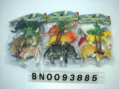 3PCS ANIMAL W/TREE 3ASST .PVCBH,