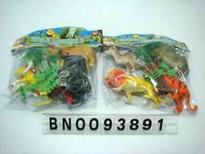 4PCS ANIMAL W/TREE 2ASST .PVCBH,