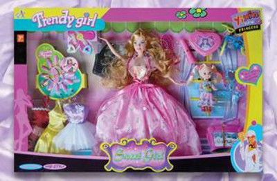 DOLL SET.W/B,