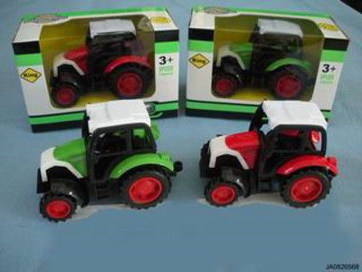 METAL PULL BACK FARMER CAR,