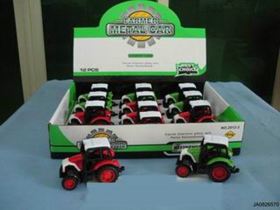 METAL PULL BACK FARMER CAR 12PCS,