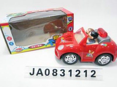 B/O CARTOON CAR W/MUSIC,LIGHT,