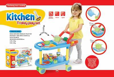 KITCHEN TROLLEY PLAY SET W/MUSIC,LIGHT,