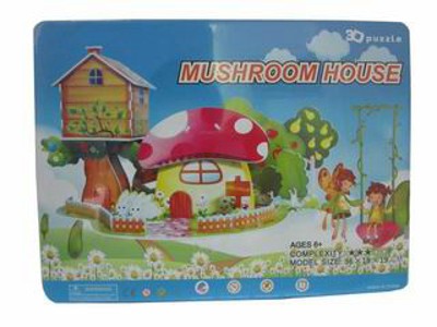 BIG 4 SLICE 3D PUZZLE MUSHROOM HOUSE,