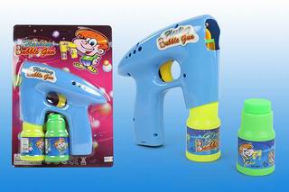 BUBBLE GUN W/2 BOTTLES WATER,