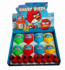 WIND UP ANGRY BIRDS TOP W/LIGHT&MUSIC 8PCS,