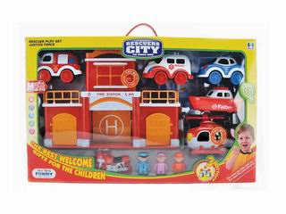 CARTOON FIRE CITY RESCUERS PLAY SET,