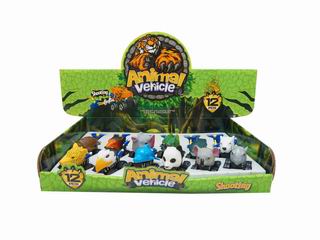 PRESS ANIMAL CAR 12PCS,