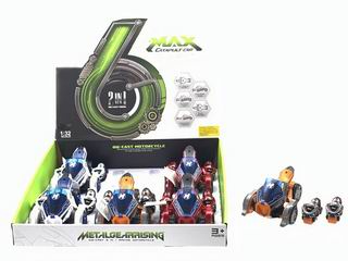 1:32 ALLOY 2 IN 1 CAR W/LIGHT&MUSIC 6PCS,