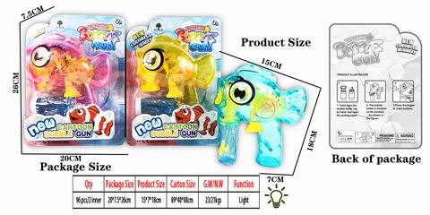 FRICTION BUBBLE GUN W/LIGHT,