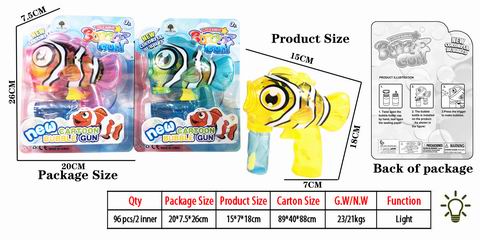 FRICTION BUBBLE GUN W/LIGHT,