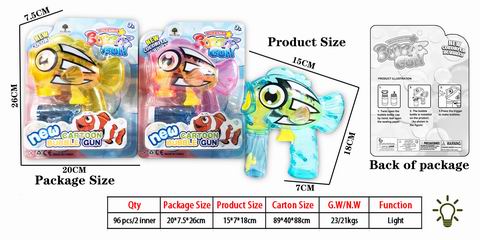 FRICTION BUBBLE GUN W/LIGHT,