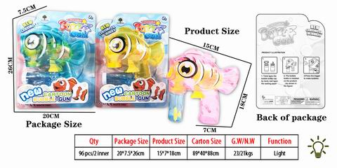 FRICTION BUBBLE GUN W/LIGHT,
