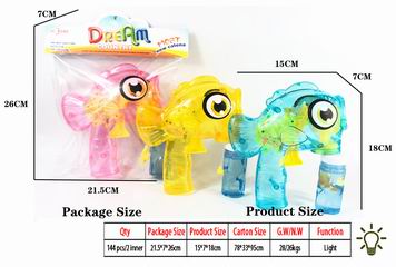FRICTION BUBBLE GUN W/LIGHT,