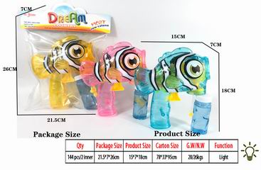 FRICTION BUBBLE GUN W/LIGHT,