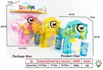 FRICTION BUBBLE GUN W/LIGHT,