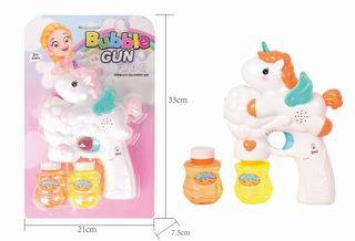 UNICORN BUBBLE GUN W/LIGHT & MUSIC,