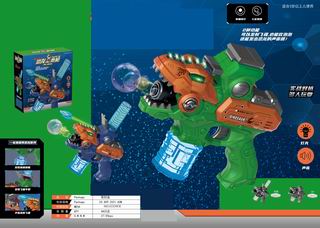B/O DIINOSAUR BUBBLE GUN W/LIGHT & SOUND,