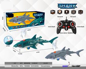R/C SHARK W/LIGHT & MUSIC & SPRAY,