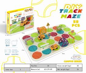 MAZE TRACK W/LIGHT & SOUND 58PCS,