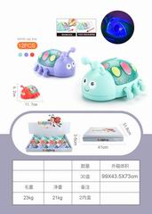 PULL LINE LADYBUG W/LIGHT 12PCS,