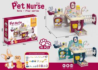 PET SET W/LIGHT & SOUND 91PCS,