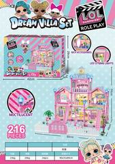 DIY VILLA SET W/LIGHT 216PCS,