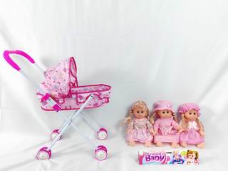 14 INCH DOLL W/SOUND & CART,