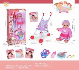 14 INCH DOLL W/SOUND & CART,