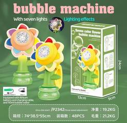 B/O SUNFLOWER BUBBLE MACHINE W/LIGHT,