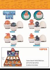 PRESS MINI OCEAN LIFE EGG 16PCS,