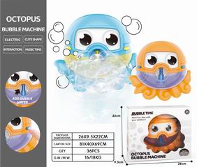 B/O OCTOPUS BUBBLE MACHINE W/MUSIC,