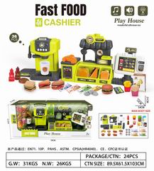 FAST FOOD SET W/LIGHT & SOUND 36PCS,