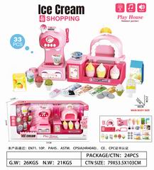 ICE CREAM SET W/LIGHT & SOUND 33PCS,