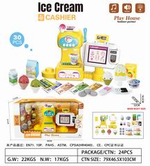 ICE CREAM SET W/LIGHT & SOUND 30PCS,