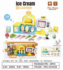 ICE CREAM SET W/LIGHT & SOUND 34PCS,