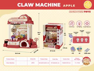 B/O CLAW DOLL MACHINE W/LIGHT & MUSIC,