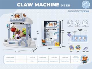 B/O CLAW DOLL MACHINE W/LIGHT & MUSIC,