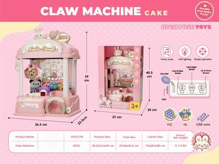 B/O CLAW DOLL MACHINE W/LIGHT & MUSIC,