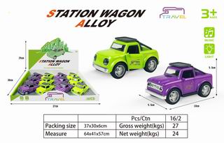 PULL BACK DIE-CAST CAR W/LIGHT & SOUND 12PCS,