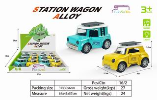 PULL BACK DIE-CAST CAR W/LIGHT & SOUND 12PCS,