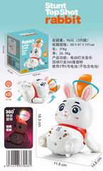 B/O STUNT TOP SHOT RABBIT W/LIGHT & MUSIC,