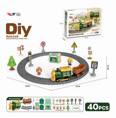 DIY B/O TRACK CAR W/MUSIC 40PCS,