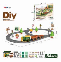 DIY B/O TRACK CAR W/MUSIC 54PCS,