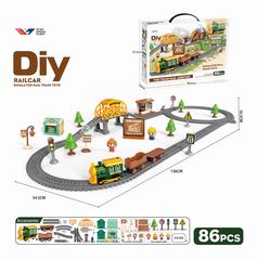 DIY B/O TRACK CAR W/MUSIC 86PCS,