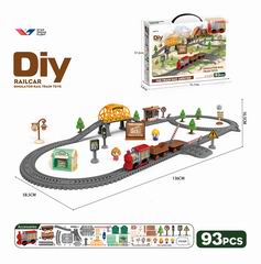 DIY B/O TRACK CAR W/MUSIC 93PCS,