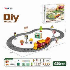 DIY B/O TRACK CAR W/MUSIC 48PCS,
