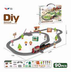 DIY B/O TRACK CAR W/MUSIC 90PCS,