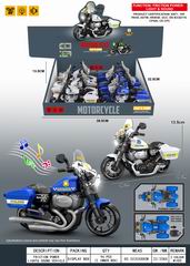 FRICTION POLICE MOOTORCYCLE W/LIGHT & MUSIC 8PCS,